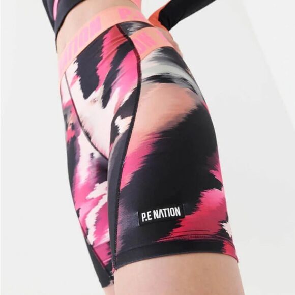 P.E NATION Fluid Short Biker High Rise in Print- Size Small - Picture 3 of 12